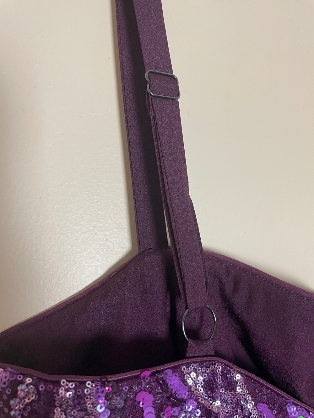 Dress the Population Cassandra Midi Dress XL Beaded Violet Multi Square Neck - Picture 9 of 16